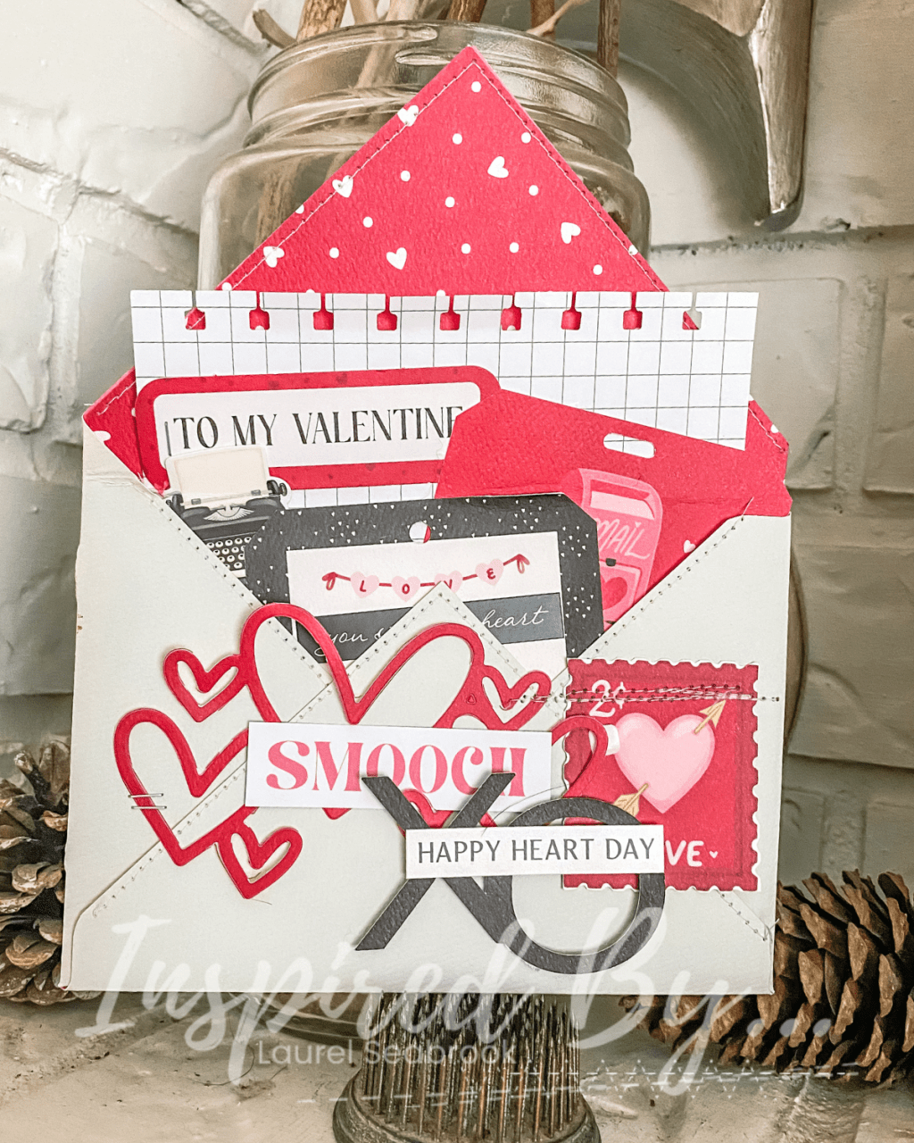Happy Heart Day Envelope – with Laurel